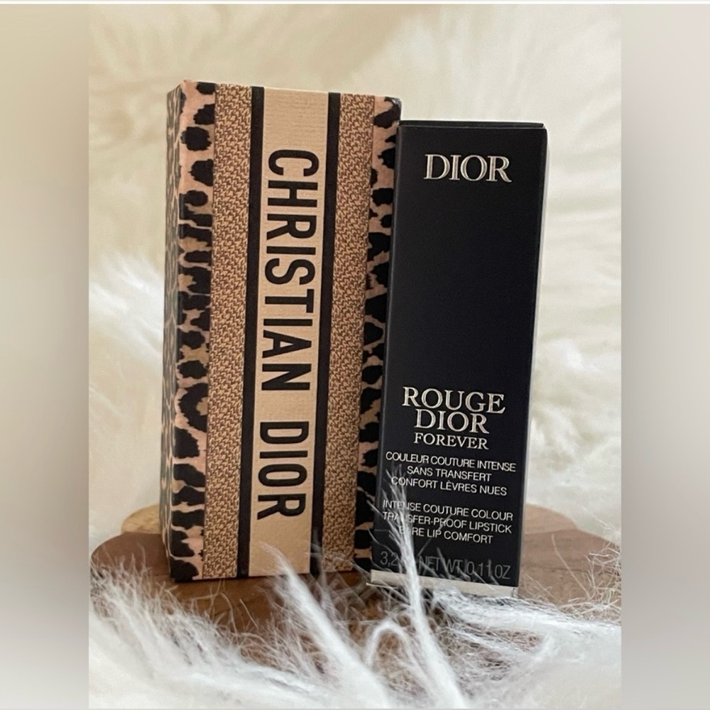 DIOR 2 Piece Set: #625 Mitzah Forever Lipstick + Leopard Box Case - Picture 2 of 8